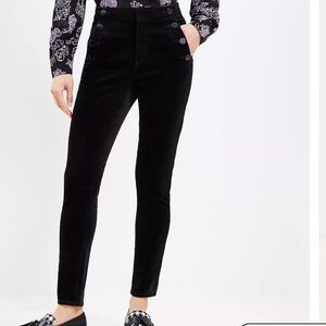 Loft Mariner Skinny Pants in Velvet 28 / 6 brand new w tags button front sailor